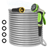 AMOOX 50ft Heavy Duty Metal Garden Hose with connectors