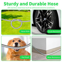 AMOOX garden hose coiled for storage