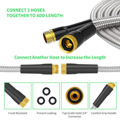 AMOOX garden hose showing its flexible interlink design