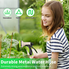 AMOOX heavy-duty garden hose in use watering plants