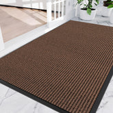 Amyracel Front Door Mat 3'x4' brown double stripe front view