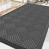 Amyracel Front Door Mat 3'x4' grey diamond design front view