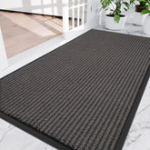 Amyracel Front Door Mat 3'x4' grey three stripe front view