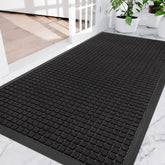 Amyracel Front Door Mat 3'x6' with black square pattern