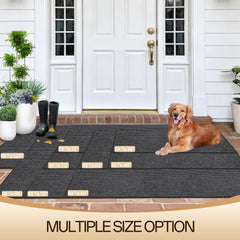 Amyracel Sturdy Front Door Mat Grey texture close-up