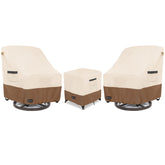 ANartcle 3 Pieces Patio Bistro Set Cover, beige and brown