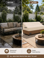 ANartcle Patio Loveseat Cover packed in storage bag