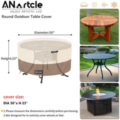 ANartcle Round Patio Table Cover 50-inch with straps