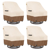 ANartcle Swivel Patio Chair Cover 4 Pack in beige and brown