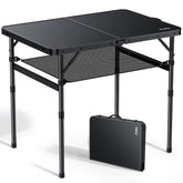 Anbte Folding Camping Table front view showing black finish