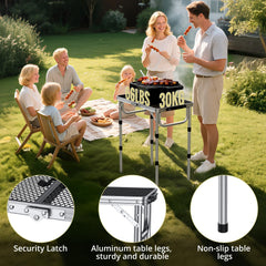 Anbte Folding Grill Table setup for barbecue