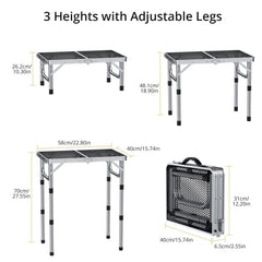Anbte Folding Grill Table with adjustable height feature