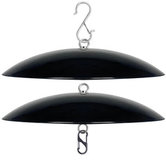 andergi 13-inch Bird Feeder Rain Guard black dome cover front view