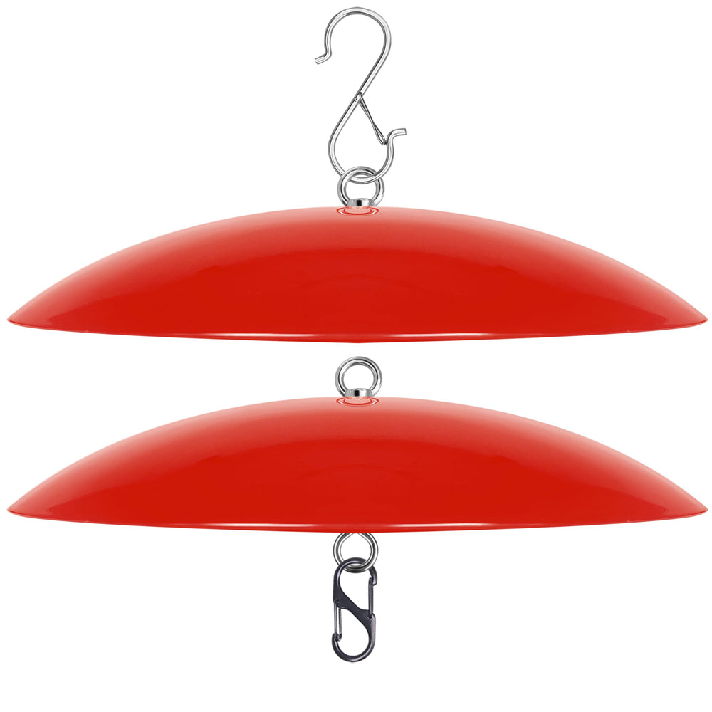 andergi Hummingbird Feeder Dome Guard bright red front view