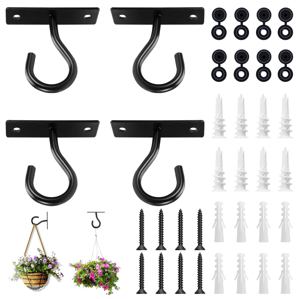 AnDock 4Pack Ceiling Hooks black front view