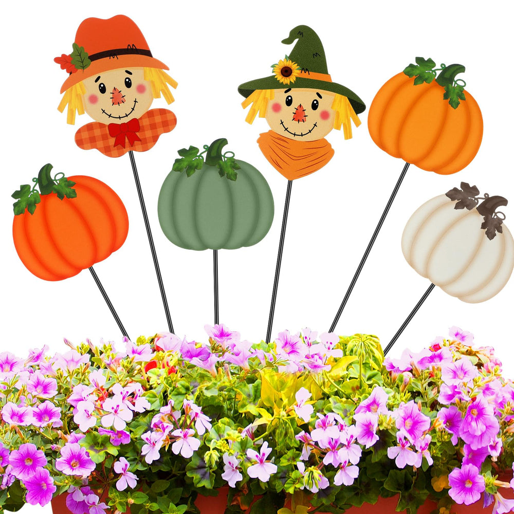 Anglechic 12-inch fall yard stake featuring a pumpkin design