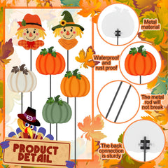 Anglechic fall yard stakes displayed in a garden setting