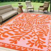 Anidaroel 8x10 Outdoor Rug featuring aquatic plant pattern