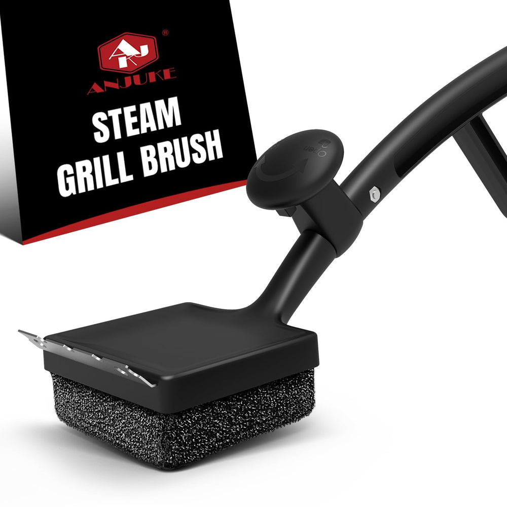 ANJUKE 4-in-1 Grill Brush front view with replaceable head