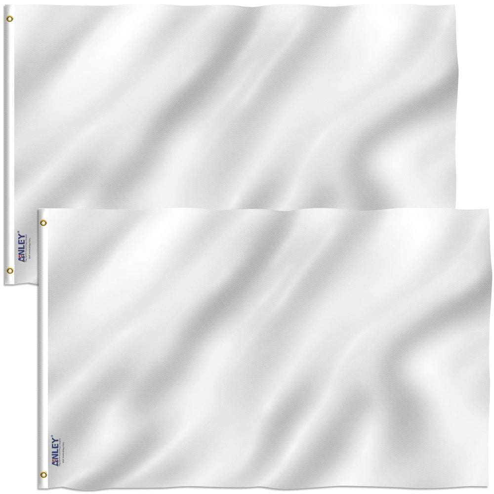 Anley 3x5 ft solid white flag front view