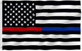 Anley 3x5 ft Thin Blue Line and Red Line flag front view