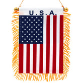 Anley 4 X 6 Inch American Fringy Window Hanging Flag front view