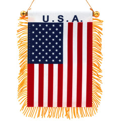 Anley 4 X 6 Inch American Fringy Window Hanging Flag front view