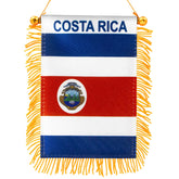 Anley 4x6 inch Costa Rica Fringy Hanging Flag front view