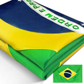 Anley Brazil Flag 3x5 Ft front view with embroidered details