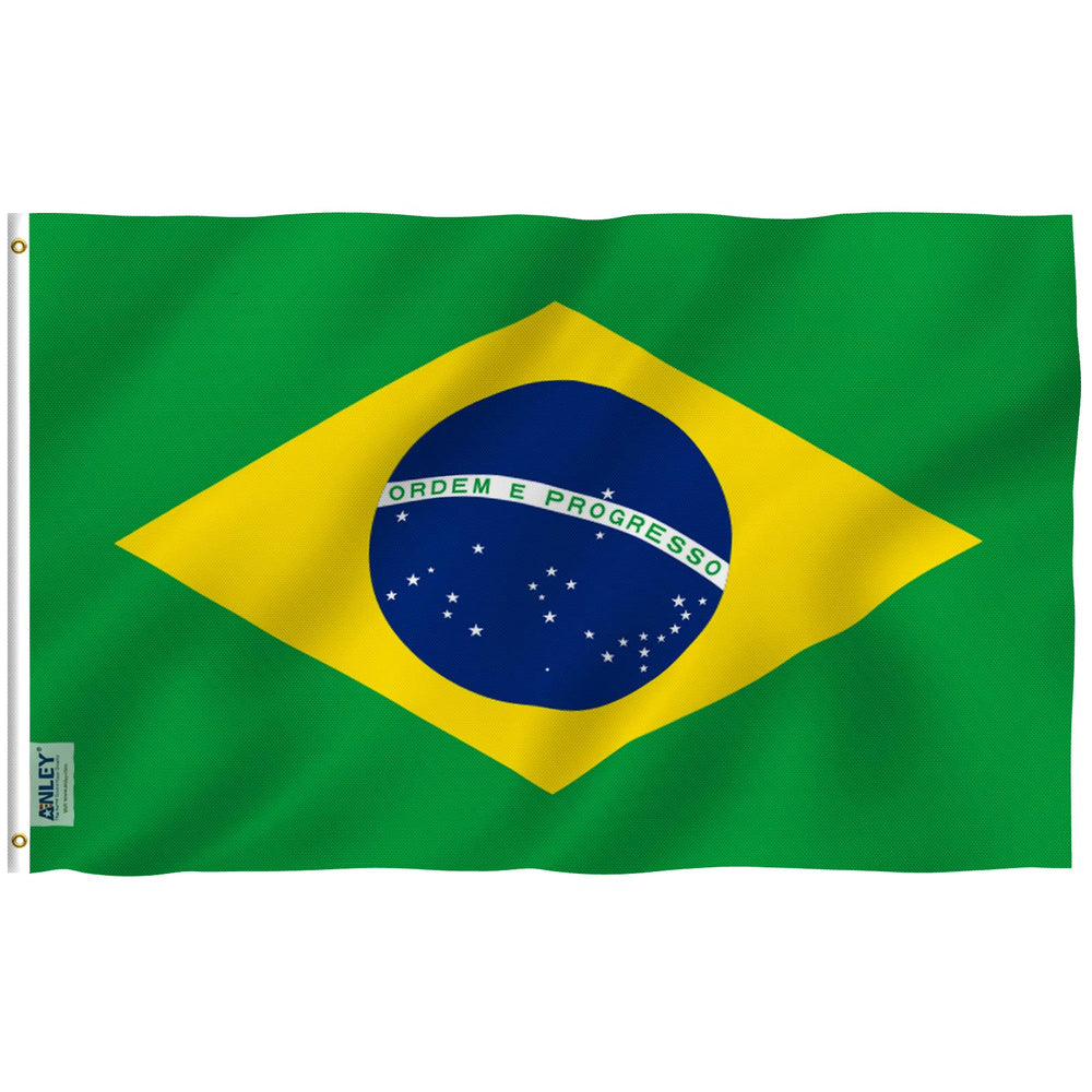Anley Brazil Flag 3x5 ft front view with vibrant colours