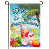 Anley Double Sided Garden Flag with It's 5 o'Clock Somewhere design