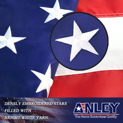 Anley EverStrong American Flag 6x10 Ft close-up of embroidered stars