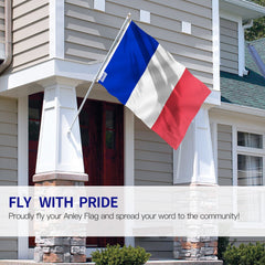 Anley France Flag with brass grommets close-up