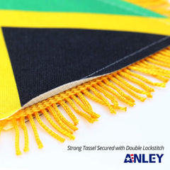 Anley Jamaica Fringy Flag displayed in a car rearview mirror
