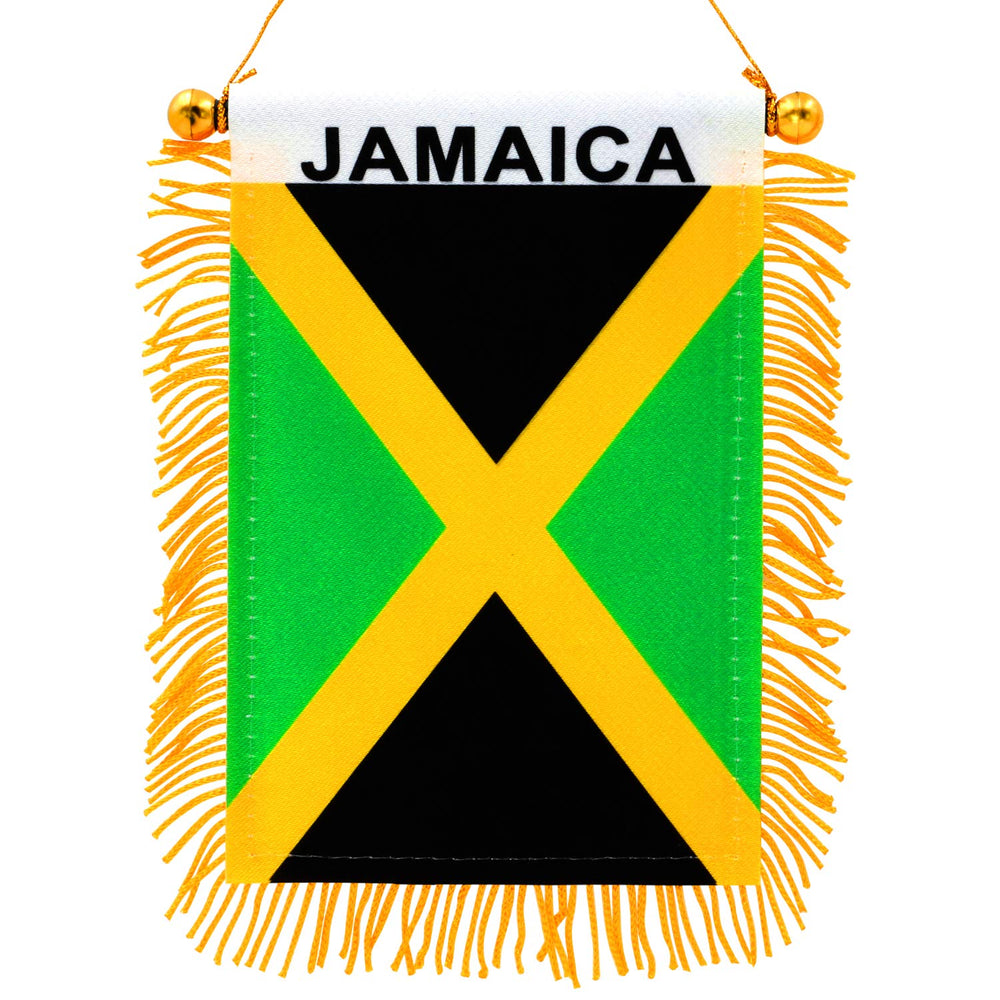 Anley Jamaica Fringy Window Hanging Flag front view