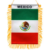 Anley Mini Mexico Flag 4 X 6 Inch front view with fringed edges