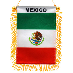 Anley Mini Mexico Flag 4 X 6 Inch front view with fringed edges