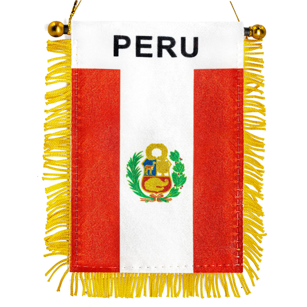 Anley Peru Fringy Flag 4 X 6 inch mini banner with vibrant colors