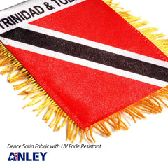 Anley Trinidad and Tobago Flag displayed in car's rearview mirror