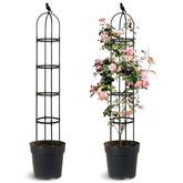 Anothera 2 Pack 6ft trellis for climbing plants, black