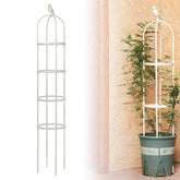 Anothera 6ft garden obelisk trellis front view in white