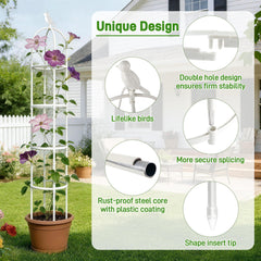 Anothera garden trellis assembled in a garden with climbing plants