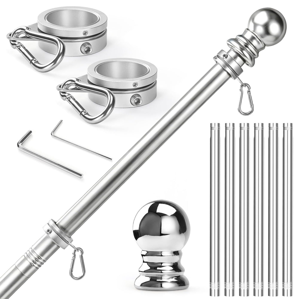 Anovo 7 FT stainless steel flag pole kit with adjustable height