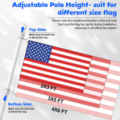 Anovo Flag Pole Kit 360° rotating rings detail