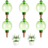 Ansberta 6 Pack Self Watering Globes 17oz Green Terracotta