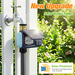 AnseTo Solar Type-C Sprinkler Timer side view showing solar panel