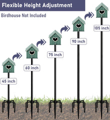 Ansionsol bird feeder pole with adjustable height