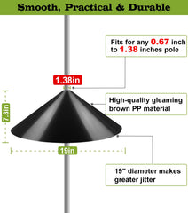Ansionsol Squirrel Baffle installed on a bird feeder pole