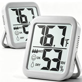 Antonki Room Hygro-Thermometer front view, Space Grey