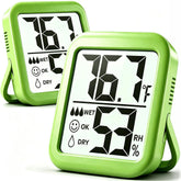 Antonki Room Thermometer Hygrometer front view in natural green